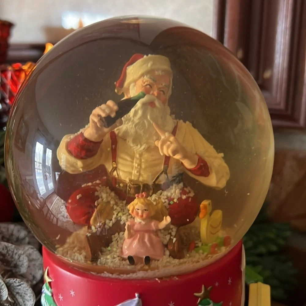 Rare Vintage 1971 Coca-Cola Santa Clause Moving Train Christmas Snow Globe